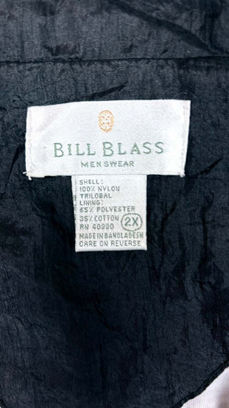 Vintage Bill Blass Menswear colorblock nylon track jacket in size 2X